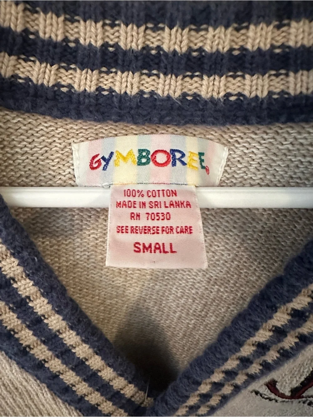 Vintage 90s Gymboree Rainbow Tag Anchors Away Cardigan